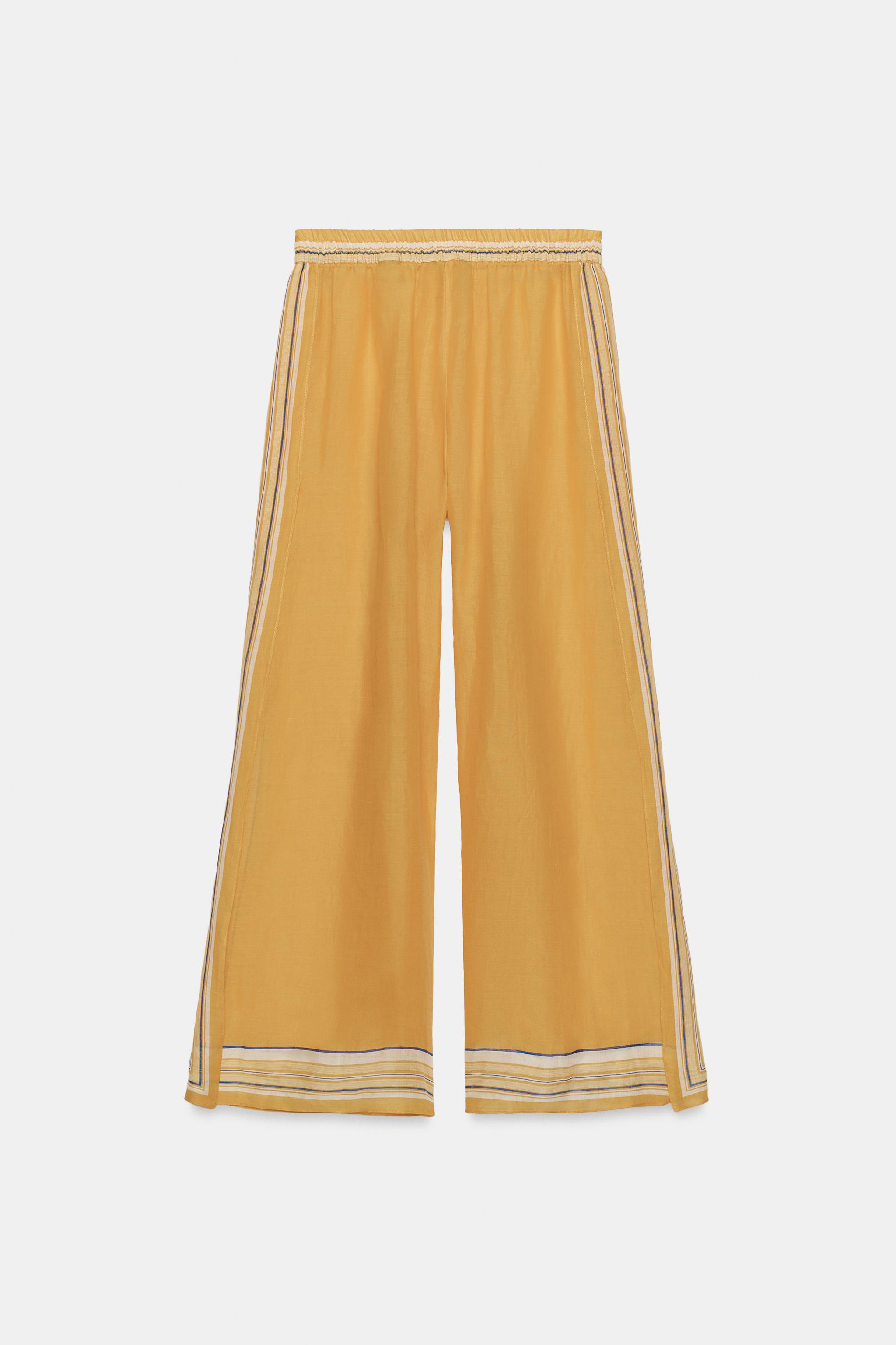 100% RAMIE STRIPED PANTS ZW COLLECTION